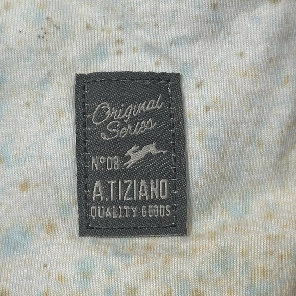 A TIZIANO Men’s Cream Paint Splatter T-Shirt Size Small - Picture 5 of 5